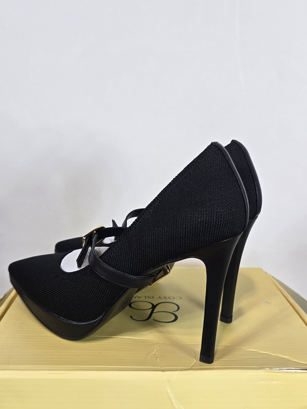 Cosy Island Classic Black Mary Jane High Heel Stiletto Pumps Size 7 - Picture 14 of 16